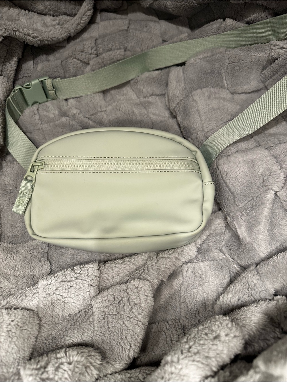Mint Green Faux Leather Belt Bag